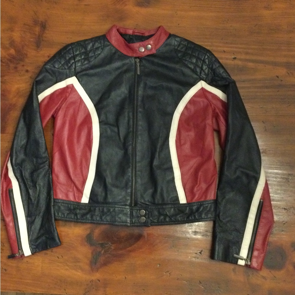 Black and Red Leather Jacket